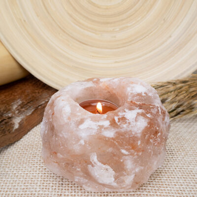 naturalny solny świecznik bryła soli na tealight