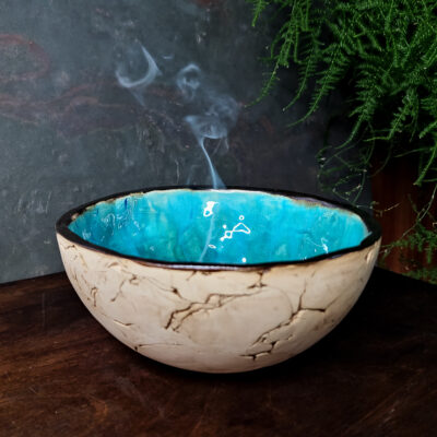 Uniwersalna ceramiczna kadzielnica misa turkusowa