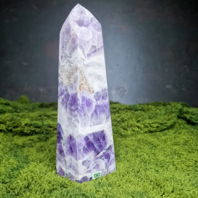Ametyst Chevron obelisk kolekcjonerski z Brazylii 1808g | Siła skupienia i ochrona 6 ametyst-chevron-duzy-obelisk