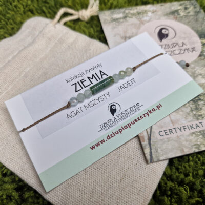 Bransoletka mocy - Żywioł ZIEMI | Agat mszysty & jadeit